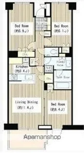 OASE用賀EAST【2階】の間取り