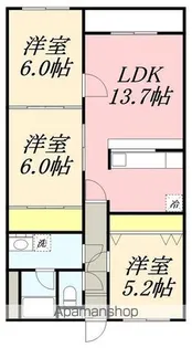 コーポ美原Ⅱ【21号室】の間取り