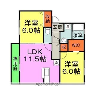 メゾン・ド・フルール C棟【1階】の間取り