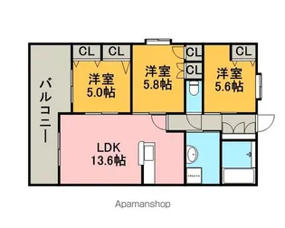 LA PREMIERE(ラ・プルミエール)【3階】の間取り