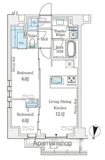 レフィールオーブ麻布仙台坂【3階】の間取り