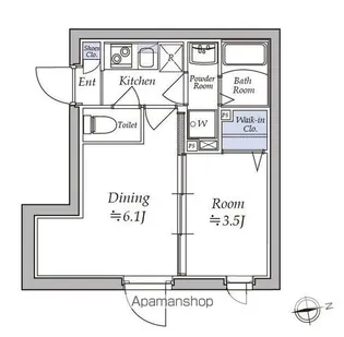 アトリオフラッツ湯島【1階】の間取り