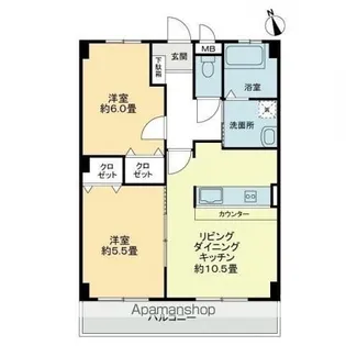 フィネス佐古【1階】の間取り