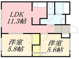 N HAPPINESS 七重浜【103号室】の間取り