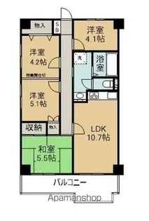 ルックハイツ藤代A棟【9階】の間取り