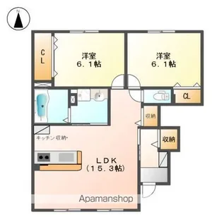 クラレット・ジャグ【106号室】の間取り
