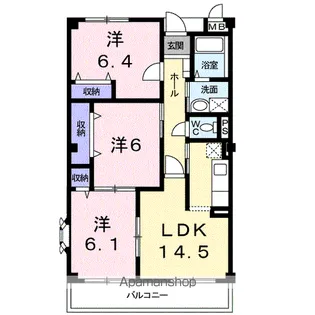 グランセレッソ壱番館【3階】の間取り