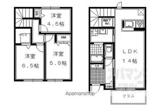 京洛舎岩倉【107号室】の間取り