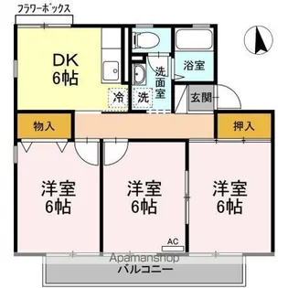 エスポワールB【2階】の間取り