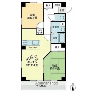 2LDKの間取り画像