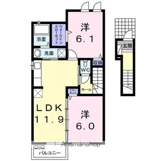 カーサ デル ソーレ Ⅱ【2階】の間取り