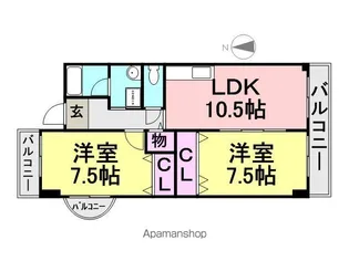 ビーバルユイ【8階】の間取り