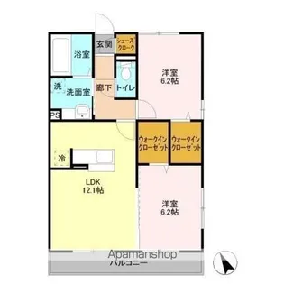 ラ・ペジブル B【3階】の間取り