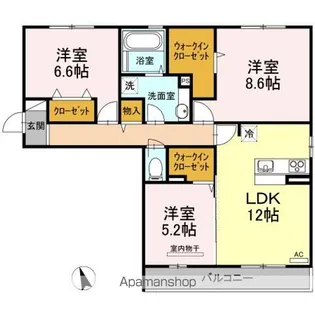 サザンソレイユ【3階】の間取り