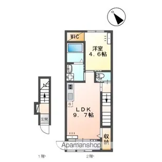 ラルーナB【2階】の間取り