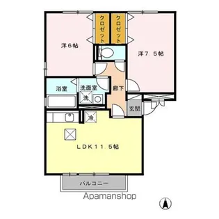 パルムドール【1階】の間取り