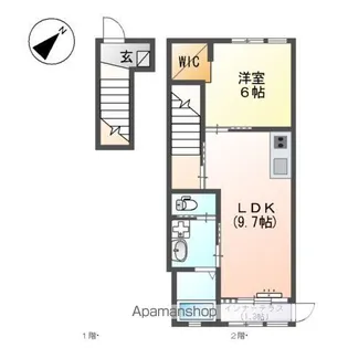 JIN2ND【201号室】の間取り