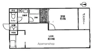 1LDKの間取り画像