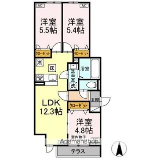 東京都中野区中野1丁目【アパート】の間取り