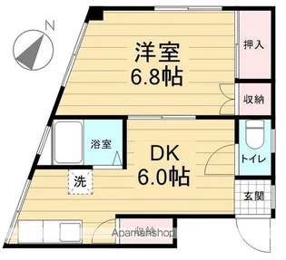 ワンダーハイツ【201号室】の間取り