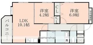 クラージュ田上【5階】の間取り