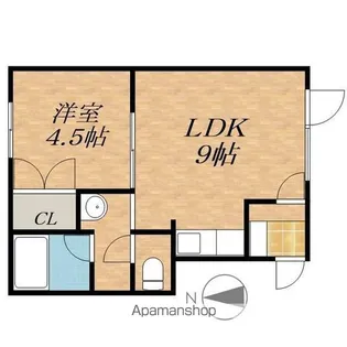 1LDKの間取り画像