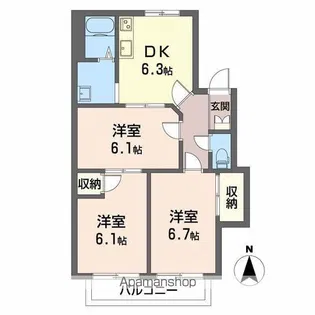 ラルミエールM2【1階】の間取り