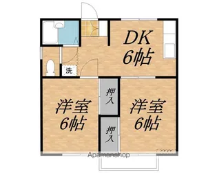 ハイツ松崎A棟【A202号室】の間取り