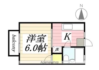 シングルス平井【A106号室】の間取り