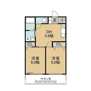 67クラブ【2階】の間取り