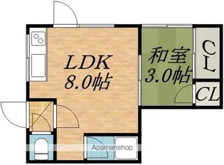 コーポ月寒西【201号室】の間取り