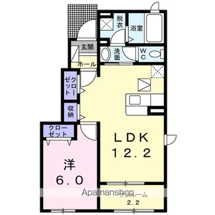 サン・ヤスダⅢA【1階】の間取り
