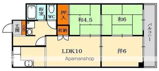 クラウンマンション【4階】の間取り