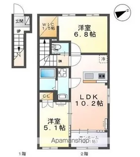 PLAINE掛尾【2階】の間取り