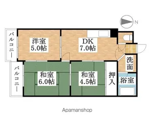 ハイツ牧野【201号室】の間取り