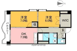 クレアフジモト【5階】の間取り