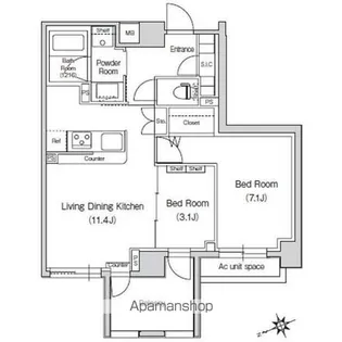 スタイリオ元住吉Ⅱ【2階】の間取り
