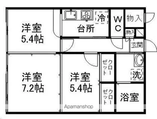 荒巻ハイツA棟【106号室】の間取り