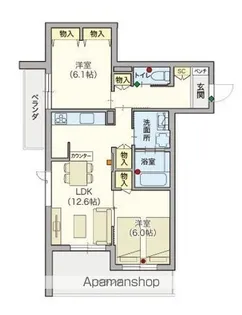 シニア限定 ヘーベルVILLAGE 中央林間8丁目 ベルフルー【2階】の間取り