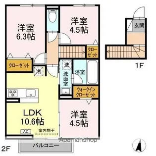 モンシャトー岐南II【2階】の間取り