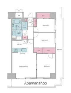 レジディア芝浦【4階】の間取り