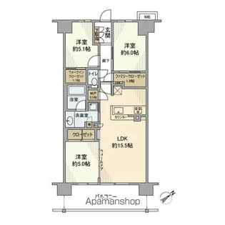 ソライエ流山おおたかの森【8階】の間取り