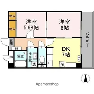 ロイメント名駅【2階】の間取り