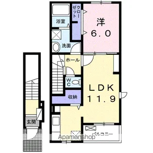 ラ・ファミーユ Ⅱ【2階】の間取り