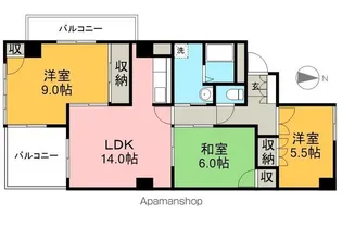 ハイツ永国寺【5階】の間取り