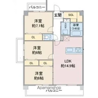 CREA KAMIYASHIRO【3階】の間取り