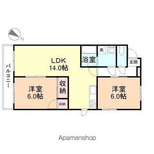コーポアルカディア【1階】の間取り