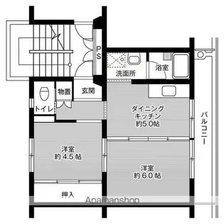 ビレッジハウス石橋第二2号棟【101号室】の間取り