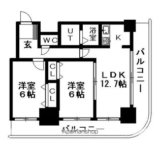 ティアラタワー中島倶楽部(Ⅰ−Ⅳ)【5階】の間取り