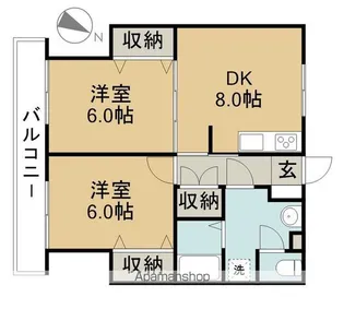 アークハイツ【2B号室】の間取り